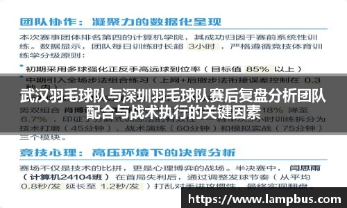 武汉羽毛球队与深圳羽毛球队赛后复盘分析团队配合与战术执行的关键因素